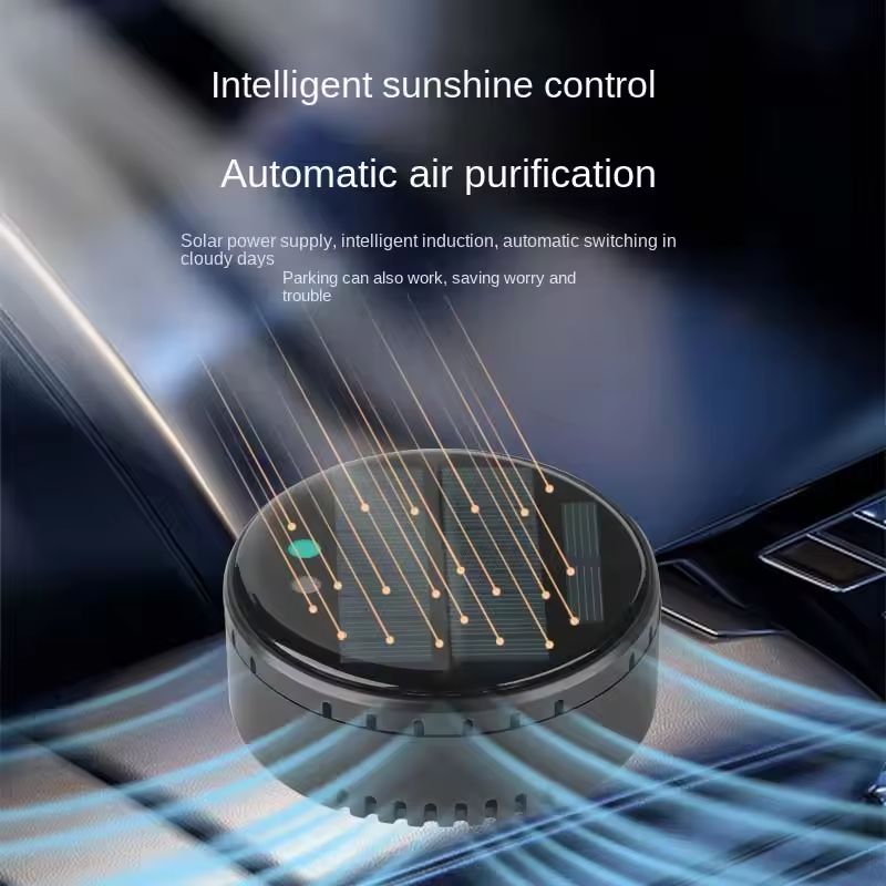 Air purifier for both home and car use solar powered negative ion formaldehyde and odor removal disinfection and purification device eprolo