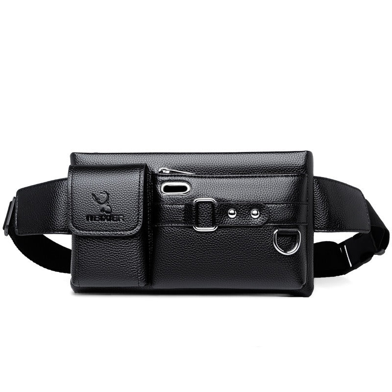 Men's Sports Waist Bag Multi Functional Outdoor Waist Bag PU Messenger Bag Riding Waist Bag eprolo