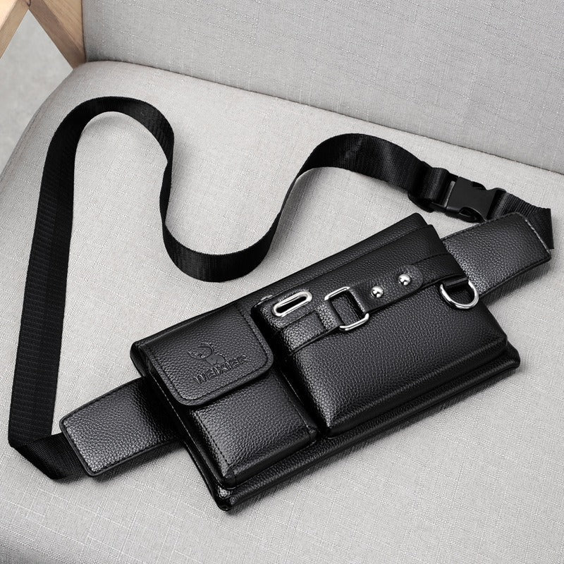 Men's Sports Waist Bag Multi Functional Outdoor Waist Bag PU Messenger Bag Riding Waist Bag eprolo