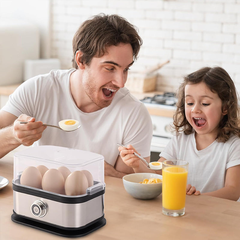 200W Power Eggs Boiler Space Saving Auto Shut-Off Smart Egg Cooker 6 Eggs Capacity Stainless Steel Rapid Egg Cooker eprolo