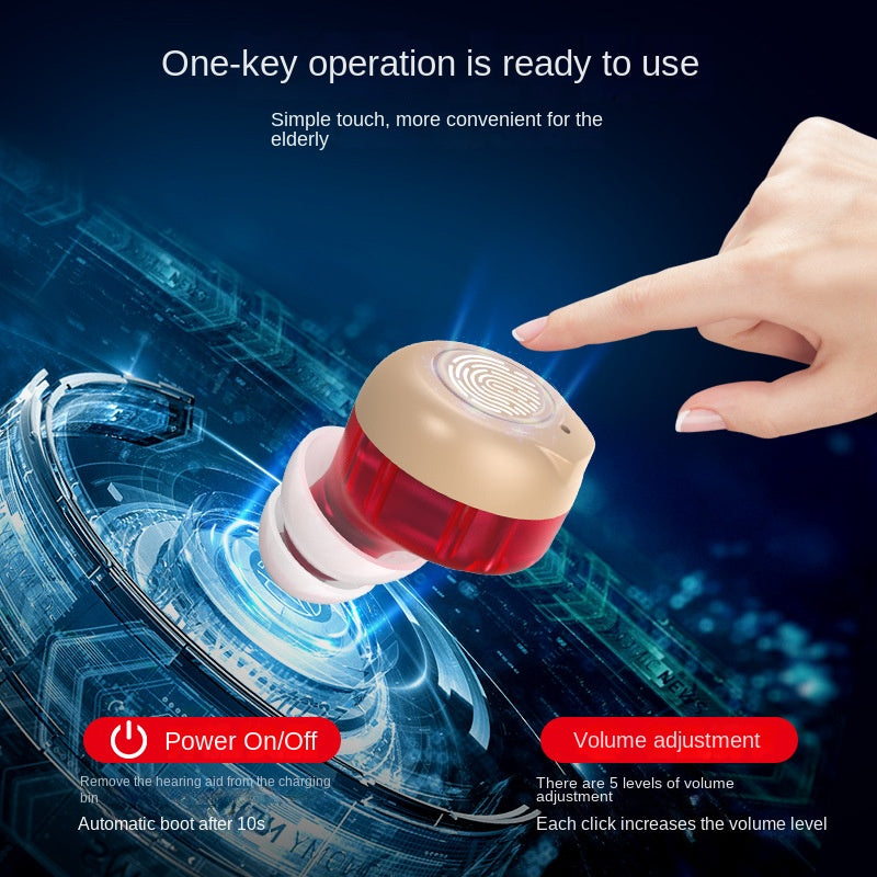 Hearing Aid Sound Amplifier for Elderly with Magnetic Charging Case, Mini Invisible Sound Collector, Portable Audio Enhancer eprolo