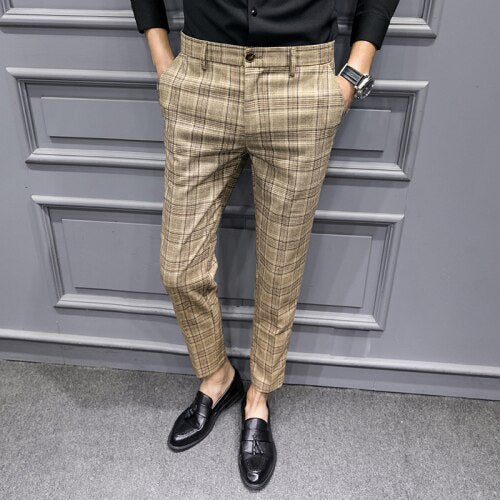 British Style Dress Suit Pant Man New Plaid Suit Pant Men Designer Gentlemen Business Casual Work Pant Trousers eprolo