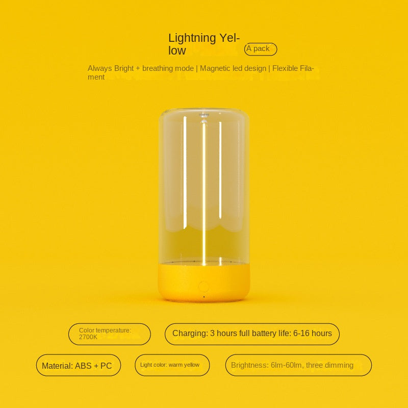 New LED Camping Lamp Type-C Charging Anti-Blue Light Portable Night Light High Transparency Durable Creative Ambient Light eprolo