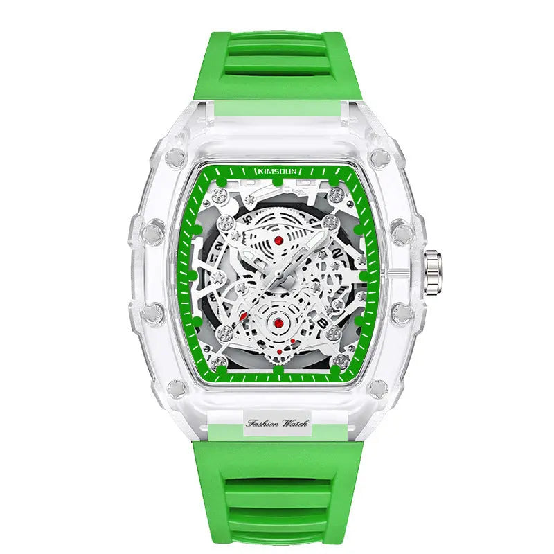 Cross-border Watch Unique Barrel-shaped Quartz Watch Fashion Transparent Men's Watch Waterproof Wristwatch eprolo