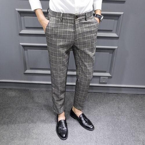 British Style Dress Suit Pant Man New Plaid Suit Pant Men Designer Gentlemen Business Casual Work Pant Trousers eprolo