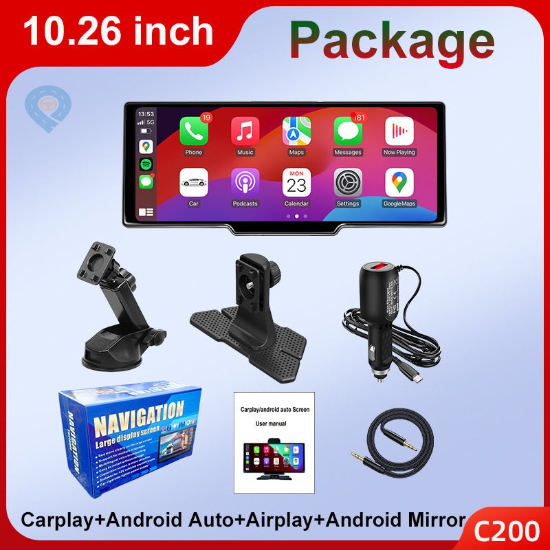 10.26-inch Portable Car Central Control Smart Screen with Wireless CarPlay, Android Auto, Bluetooth, and AHD Backup Camera eprolo