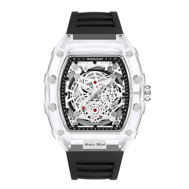 Cross-border Watch Unique Barrel-shaped Quartz Watch Fashion Transparent Men's Watch Waterproof Wristwatch eprolo