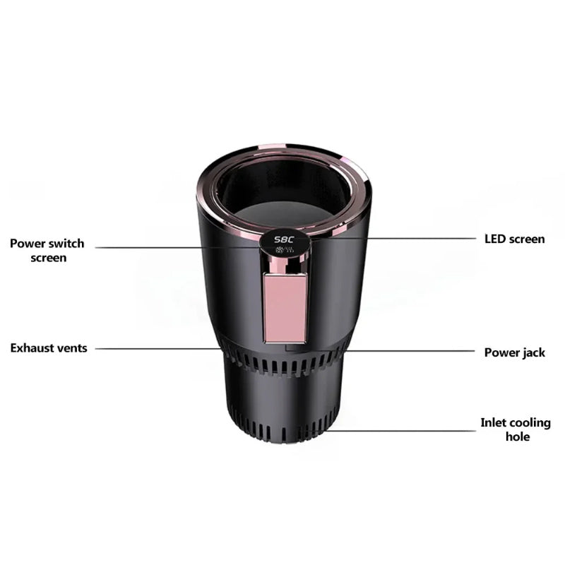 2 In1 Car Heating Cooling Cup 12V Smart Car Cup Holder Digital Temperature Display Drink Cup Warmer Cooler Mini Car Refrigerator eprolo