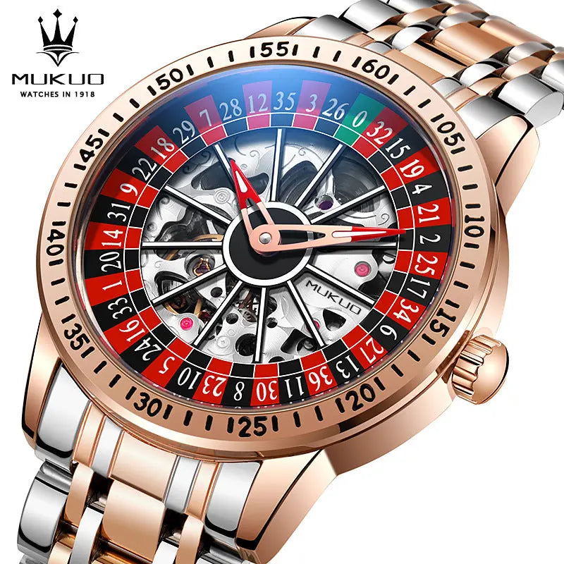 Authentic Export Wooden Wide Gamble Plate Men's Fully Automatic Mechanical Watch Waterproof Luminous Fashion Trendy Wristwatch eprolo