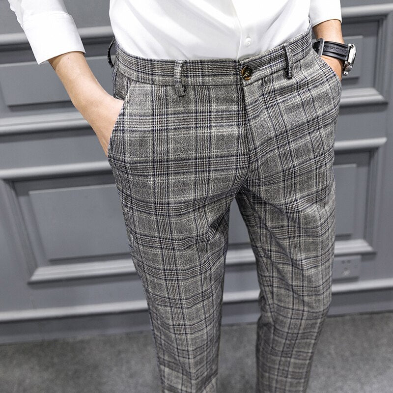British Style Dress Suit Pant Man New Plaid Suit Pant Men Designer Gentlemen Business Casual Work Pant Trousers eprolo
