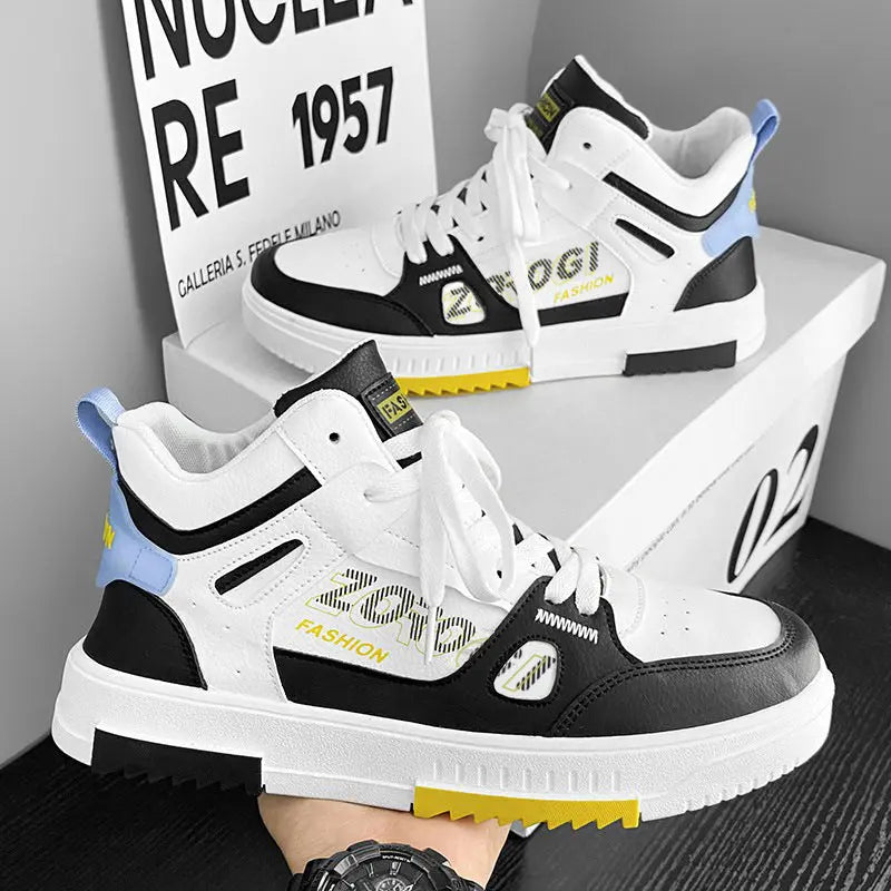 Shoes for men, trendy shoes for high school students, casual board shoes for men, versatile shoes for men, mid top sports, white shoes eprolo