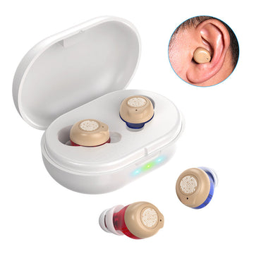 Hearing Aid Sound Amplifier for Elderly with Magnetic Charging Case, Mini Invisible Sound Collector, Portable Audio Enhancer eprolo