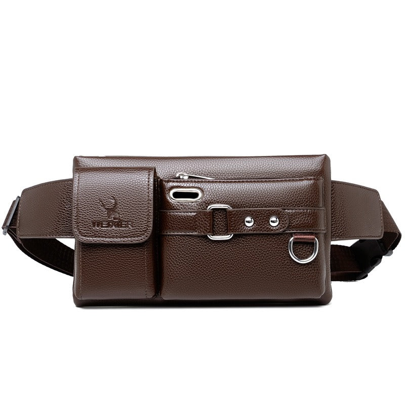 Men's Sports Waist Bag Multi Functional Outdoor Waist Bag PU Messenger Bag Riding Waist Bag eprolo