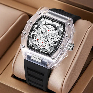 Cross-border Watch Unique Barrel-shaped Quartz Watch Fashion Transparent Men's Watch Waterproof Wristwatch eprolo
