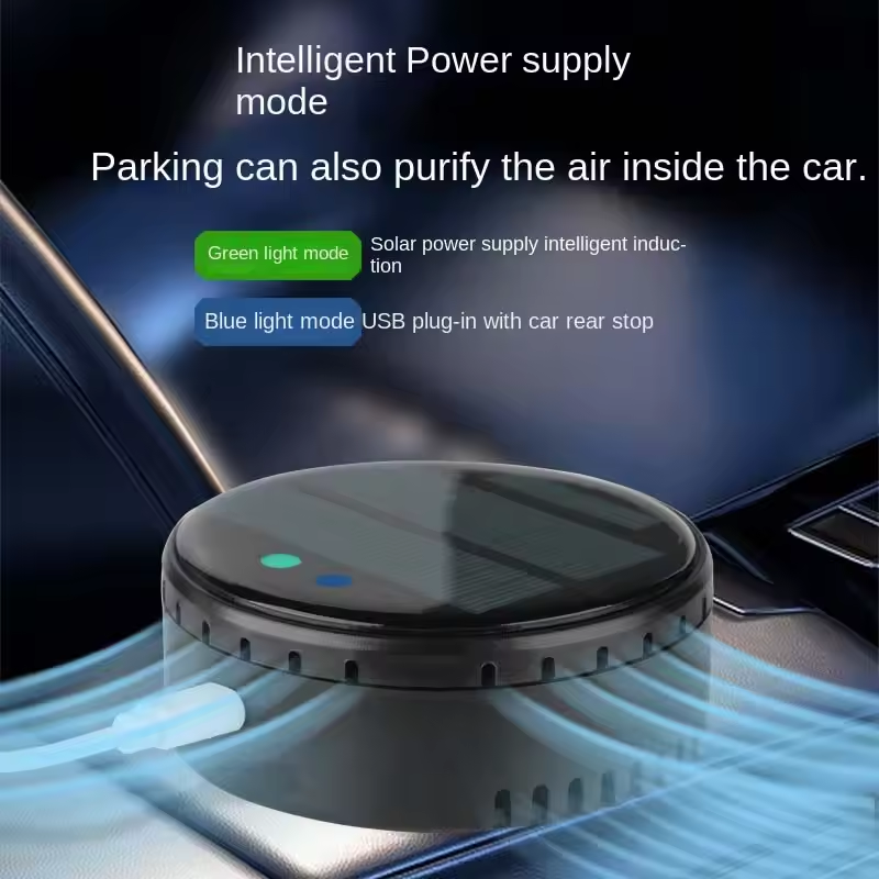 Air purifier for both home and car use solar powered negative ion formaldehyde and odor removal disinfection and purification device eprolo