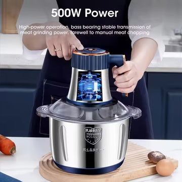 Electric Meat Grinders, 5L Food Processor, Stainless Steel Multifunctional Vegetable Slicer, Kitchen Chopper & Mixer eprolo