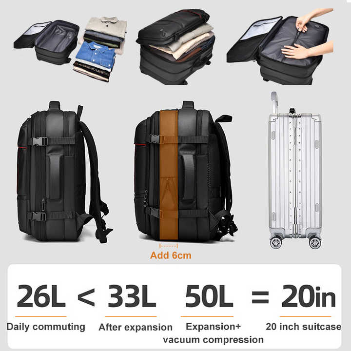 Men's Backpack Business Travel Backpack Large Capacity Expansion Multifunctional Vacuum Compression Backpack for Men eprolo