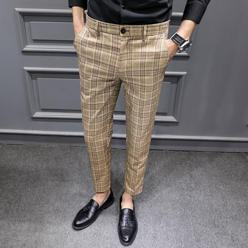 British Style Dress Suit Pant Man New Plaid Suit Pant Men Designer Gentlemen Business Casual Work Pant Trousers eprolo
