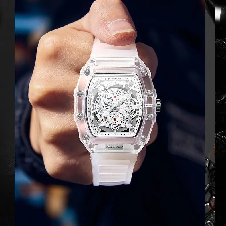 Cross-border Watch Unique Barrel-shaped Quartz Watch Fashion Transparent Men's Watch Waterproof Wristwatch eprolo