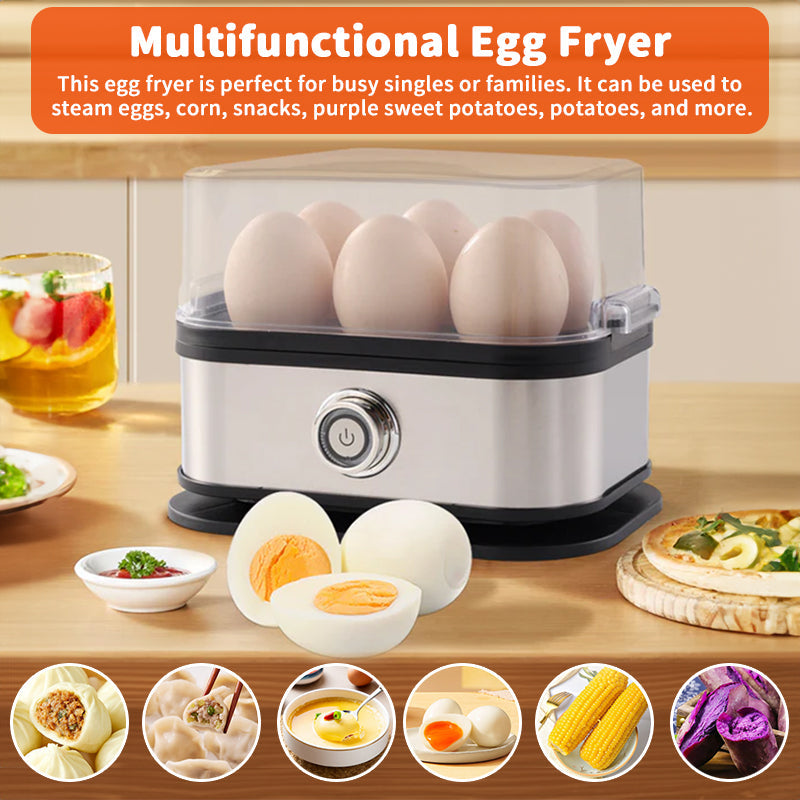 200W Power Eggs Boiler Space Saving Auto Shut-Off Smart Egg Cooker 6 Eggs Capacity Stainless Steel Rapid Egg Cooker eprolo