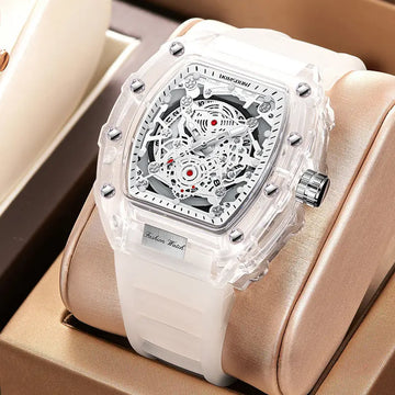 Cross-border Watch Unique Barrel-shaped Quartz Watch Fashion Transparent Men's Watch Waterproof Wristwatch eprolo