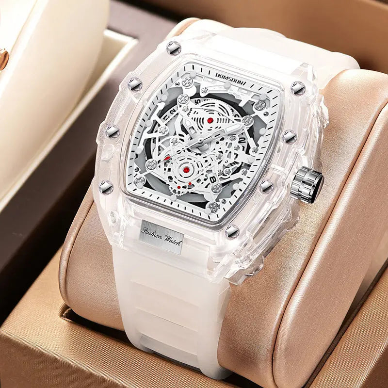 Cross-border Watch Unique Barrel-shaped Quartz Watch Fashion Transparent Men's Watch Waterproof Wristwatch eprolo