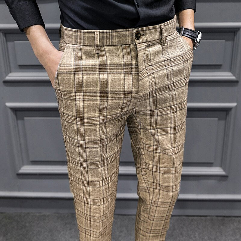 British Style Dress Suit Pant Man New Plaid Suit Pant Men Designer Gentlemen Business Casual Work Pant Trousers eprolo