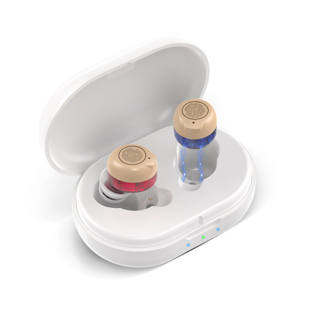 Hearing Aid Sound Amplifier for Elderly with Magnetic Charging Case, Mini Invisible Sound Collector, Portable Audio Enhancer eprolo